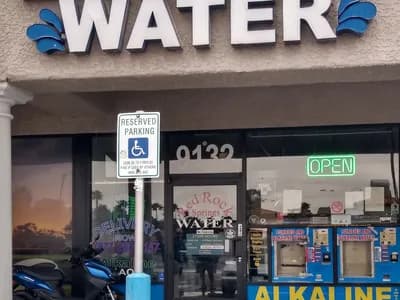 Red Rock Springs Water alkaline water refill station at 9132 W Sahara Ave Las Vegas, indoor and outdoor vending
