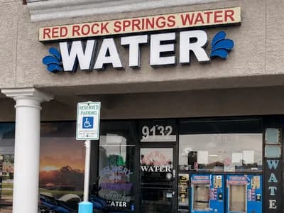 Red Rock Springs Water storefront at 9132 W Sahara Ave Las Vegas, alkaline and purified water refill station